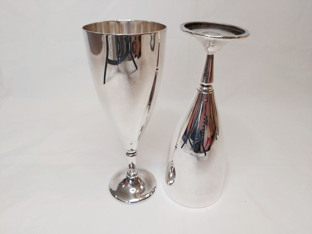 Pair of Vintage Silver Plated Wine Goblets