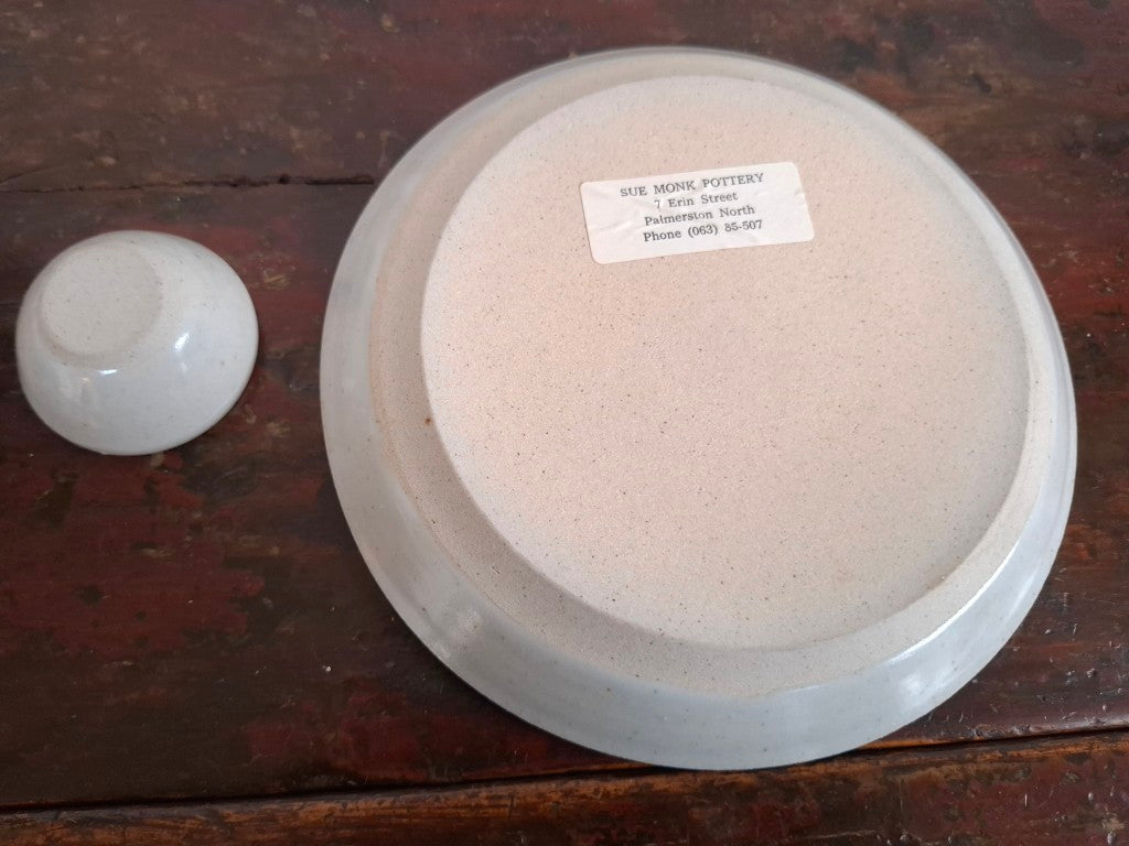 NZ Potter Sue Monk Small Platter and Dipping Bowl
