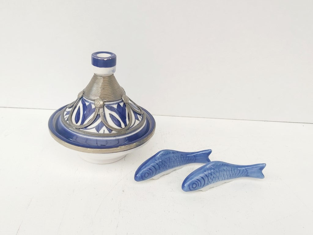 Pair of Blue Ceramic Fish