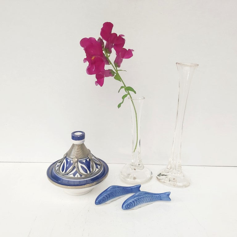 Pair of Blue Ceramic Fish