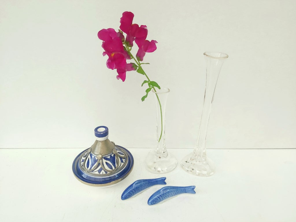 Pair of Blue Ceramic Fish