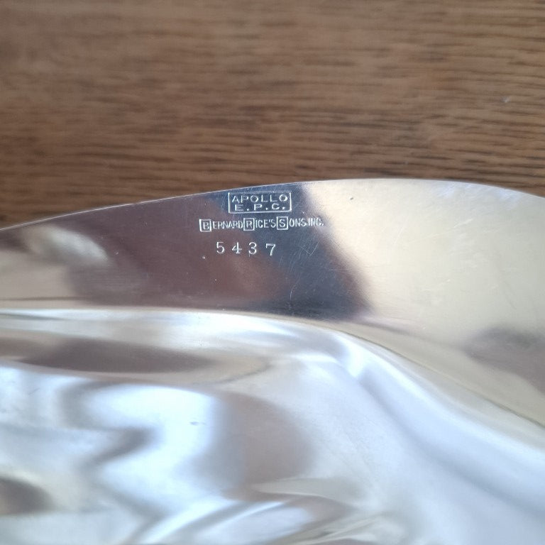 Vintage Apollo Bernard Rice's Sons Silver Plated Clamshell Serving Bowl – #5437