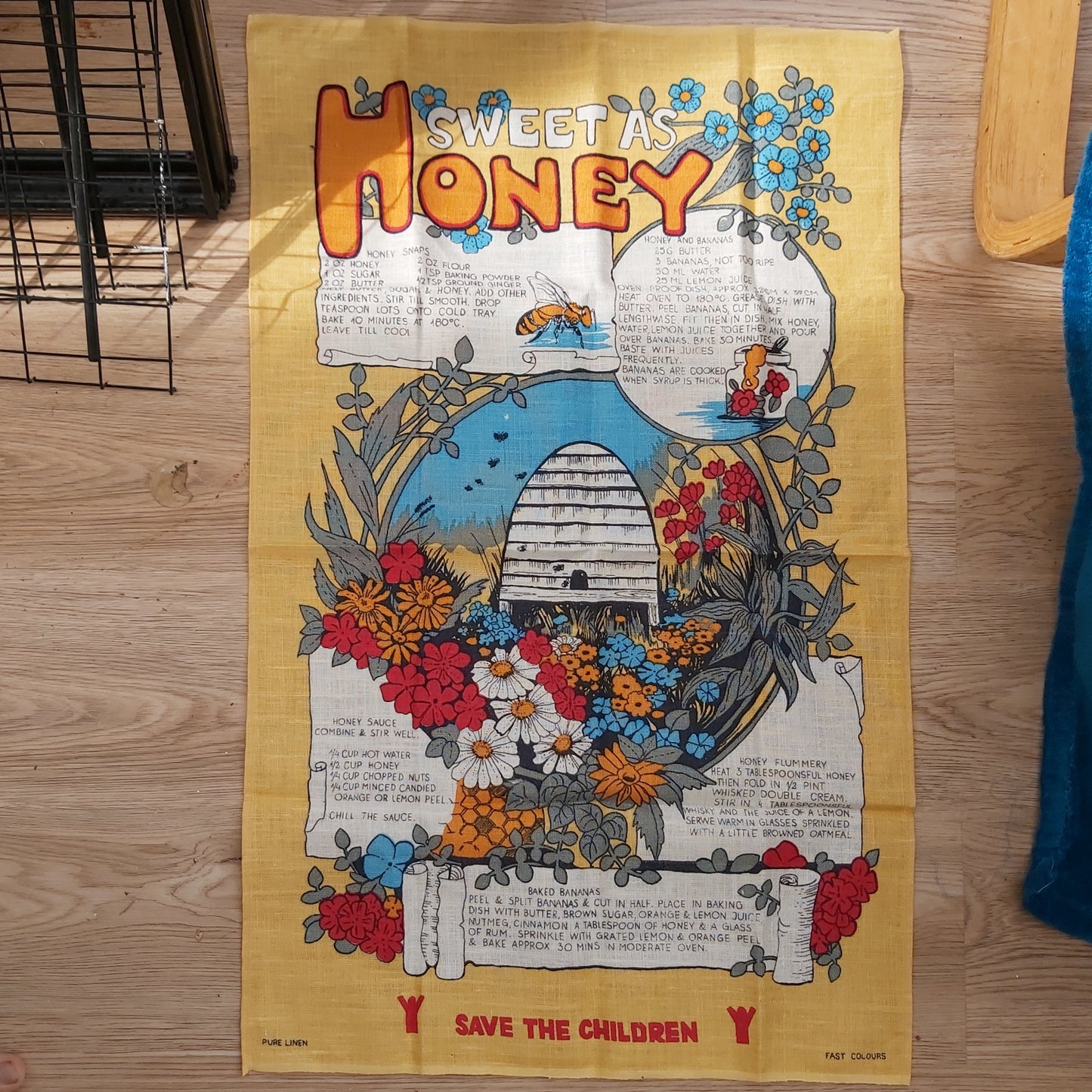 Sweet As Honey Vintage Save the Children Tea Towel