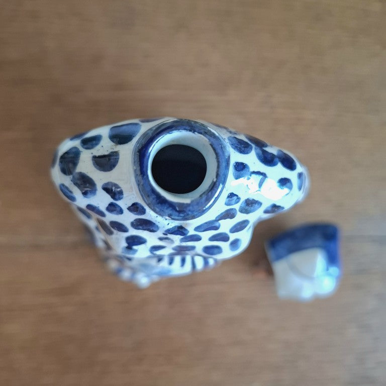 Vintage Mid-Century Delft Blue Dutch Woman Ceramic Gin Decanter