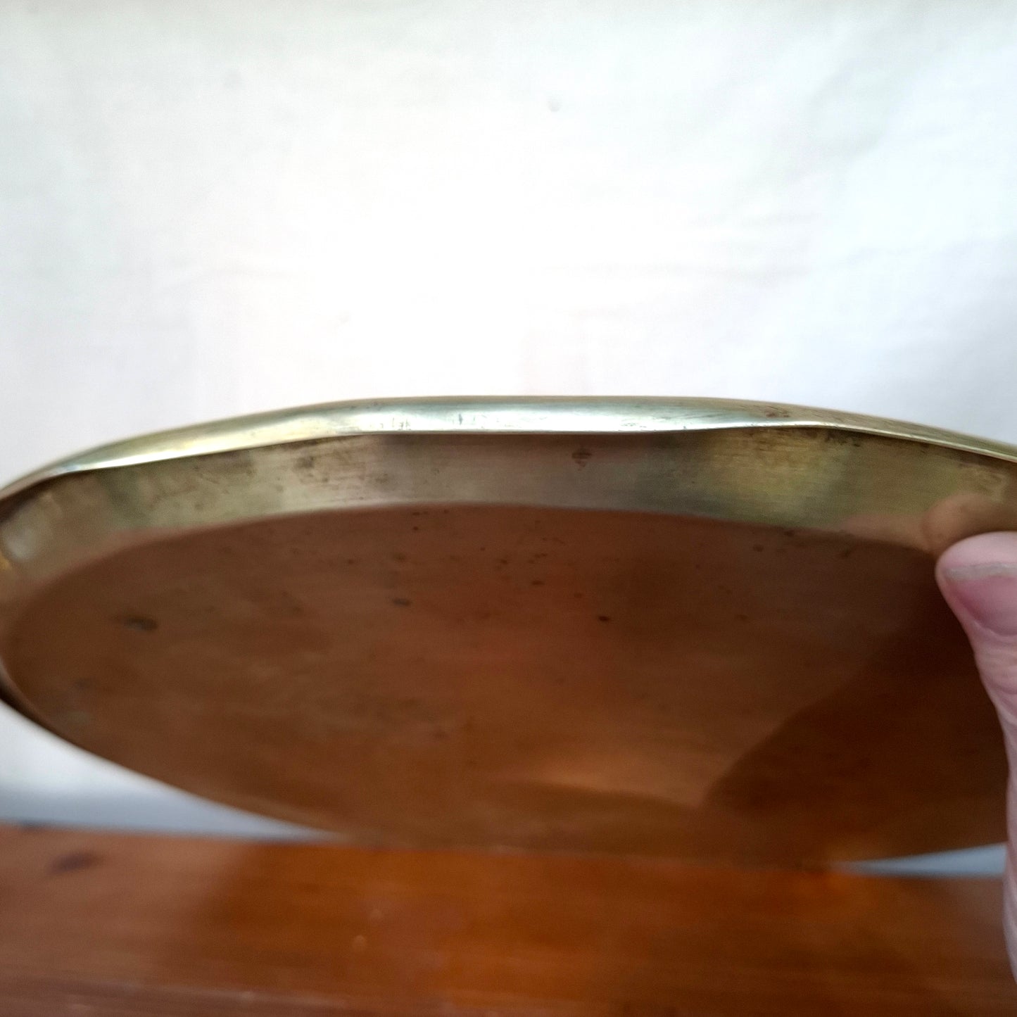 Simple Vintage Brass Round Tray