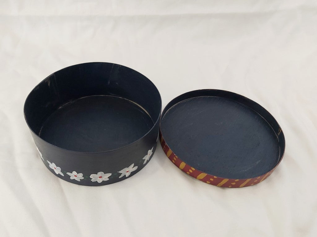 Vintage Folk Art Hand Painted Wood Box