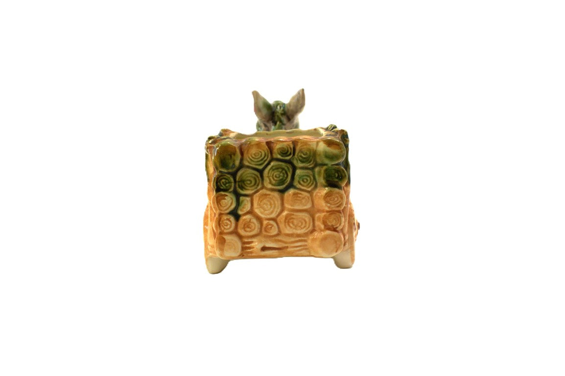 Kitsch Vintage Ceramic Donkey Cart Planter