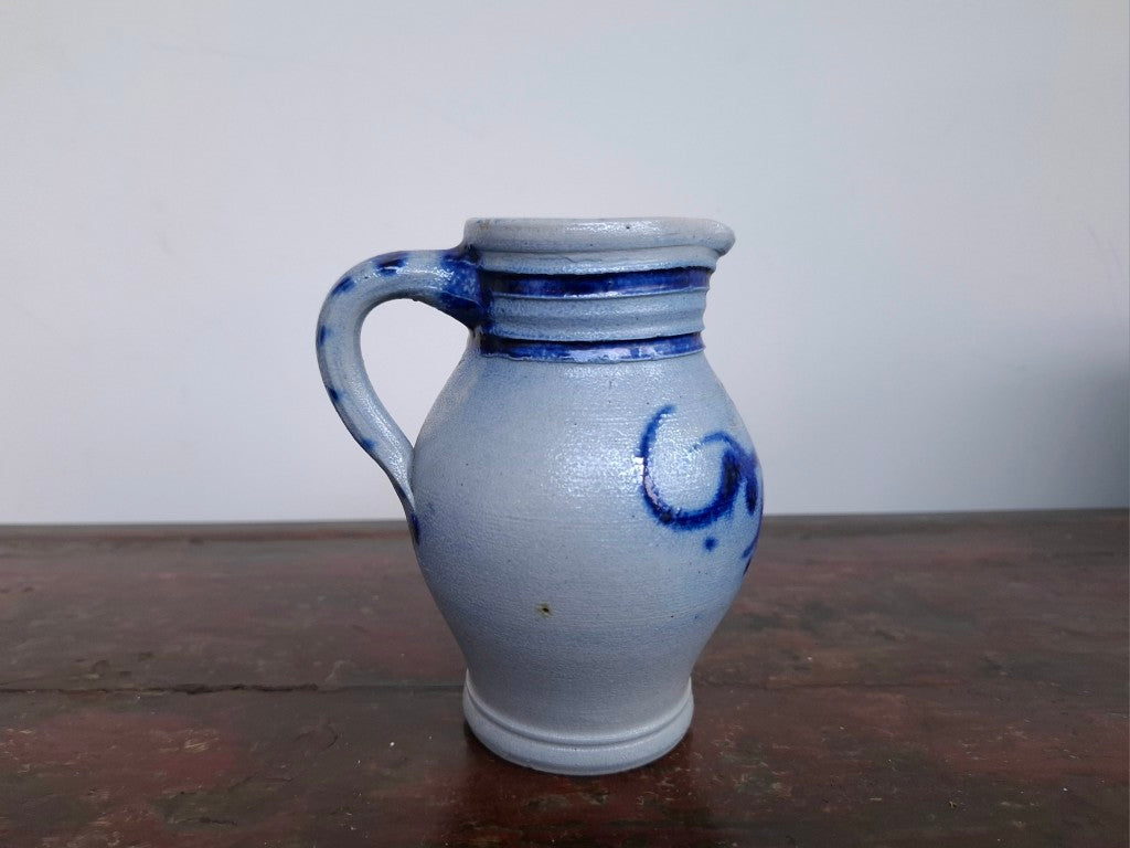 German Cobalt Grey Salt Glaze Jug