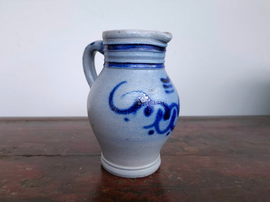 German Cobalt Grey Salt Glaze Jug