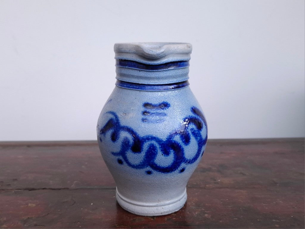 German Cobalt Grey Salt Glaze Jug