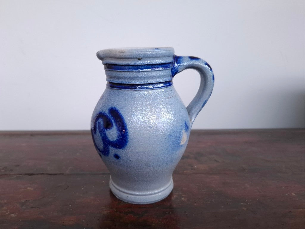 German Cobalt Grey Salt Glaze Jug
