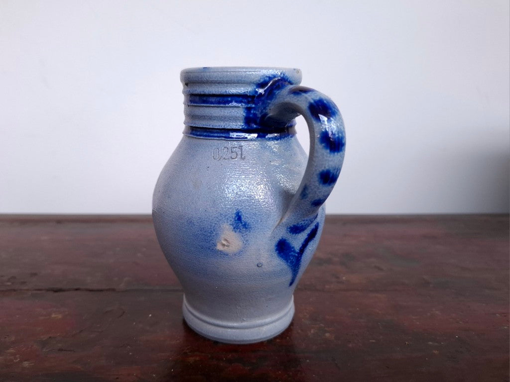 German Cobalt Grey Salt Glaze Jug