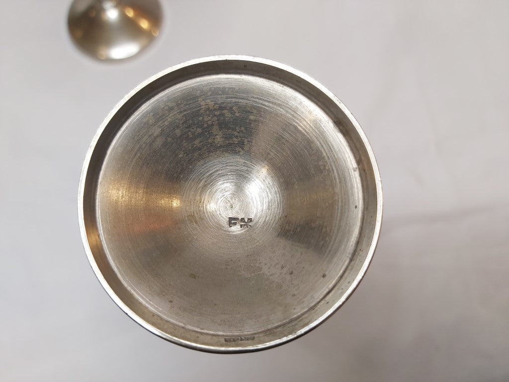 Pair of Vintage Hammered EPNS Goblets