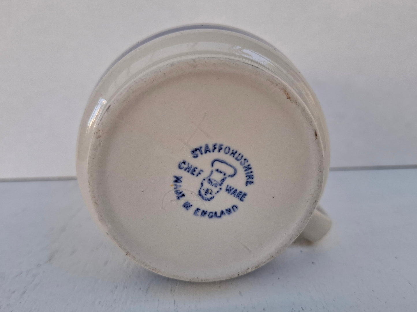 Staffordshire Chef Ware Blue & White Jug