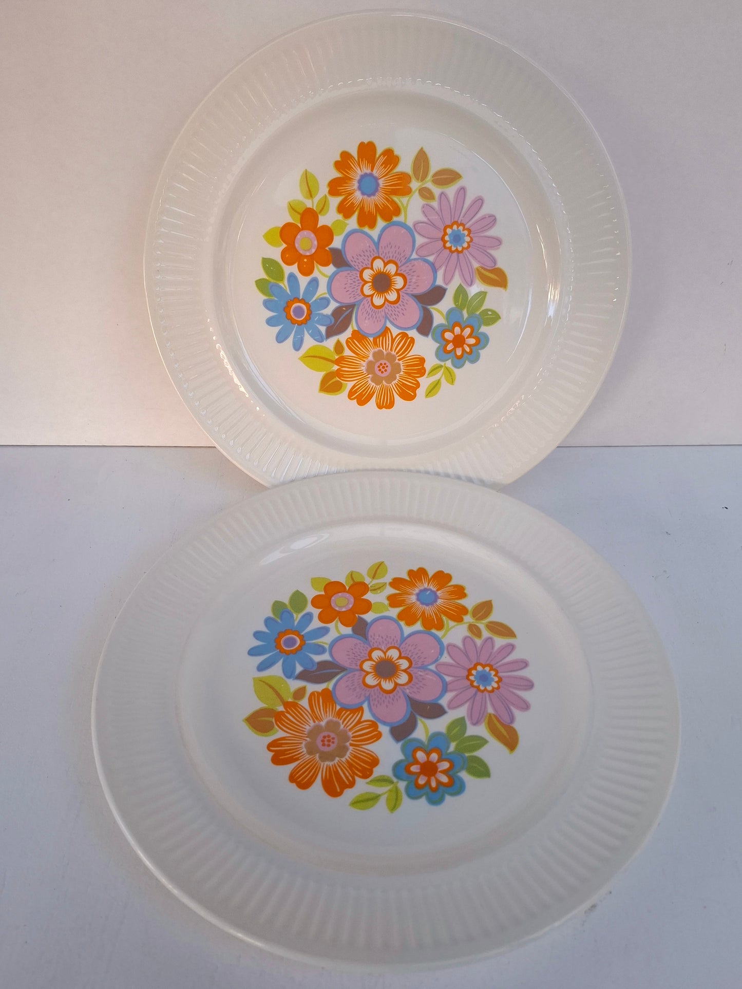 Pair of Crown Lynn Spring Song Dinner Plates