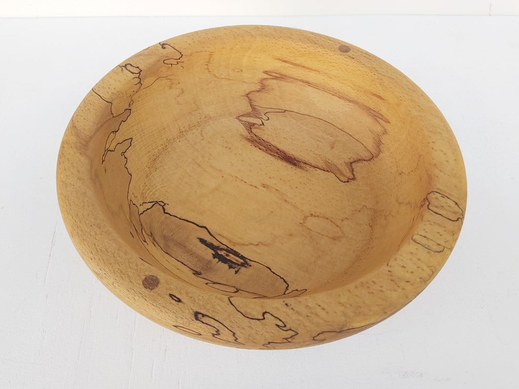 Spalted Beech Hand Turned Wood Bowl