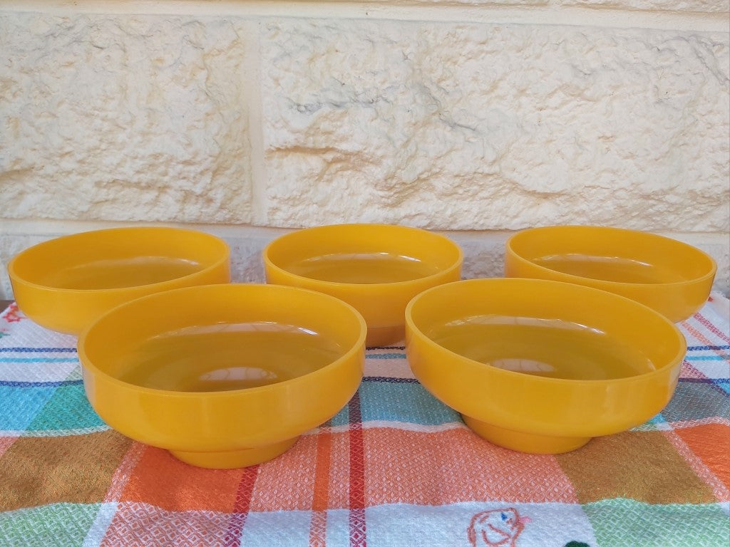 Set of 5 Vintage Melamine Dessert Bowls