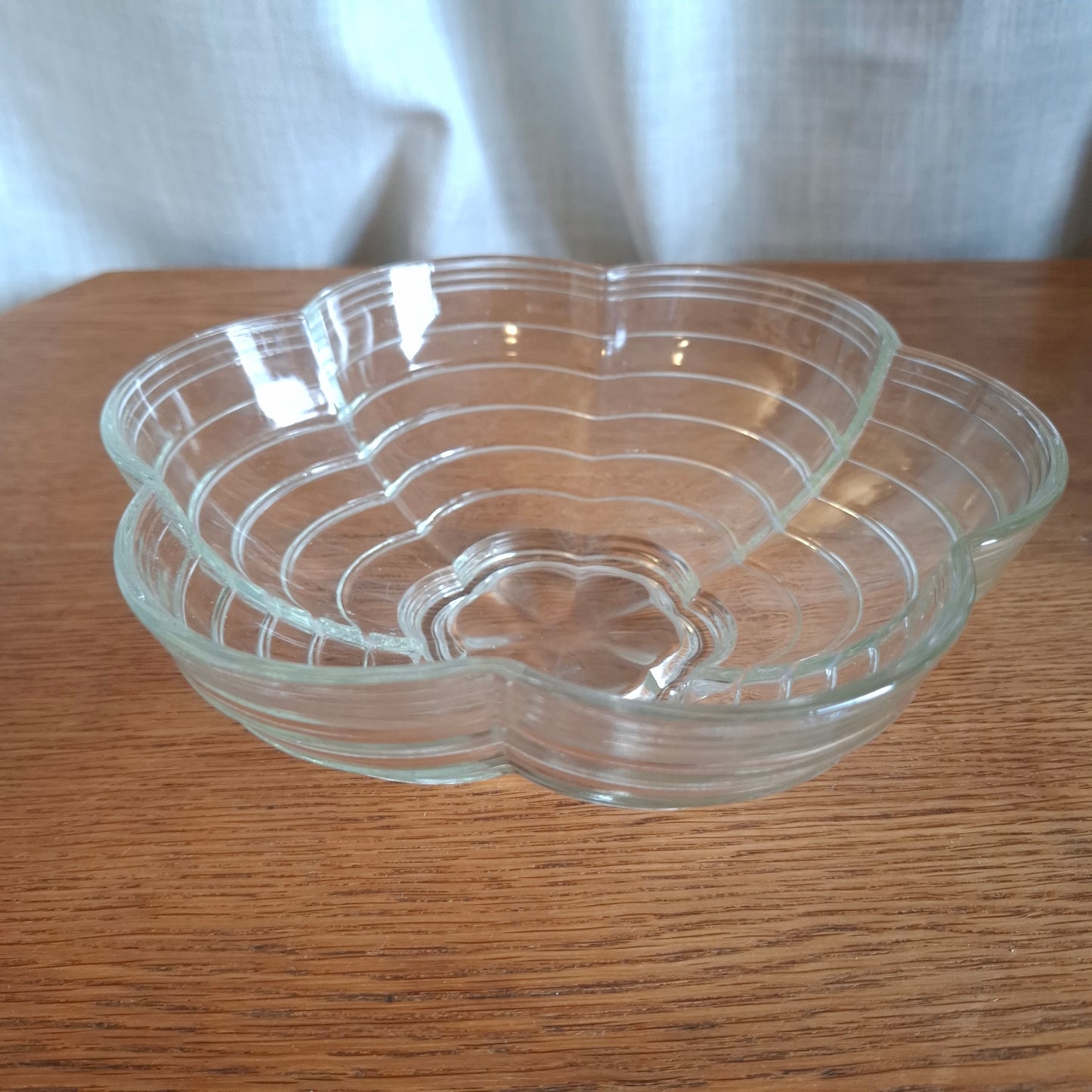 1950's Pressed Glass Flower Shaped Fruit Bowl