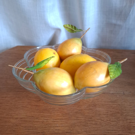 1950's Pressed Glass Flower Shaped Fruit Bowl