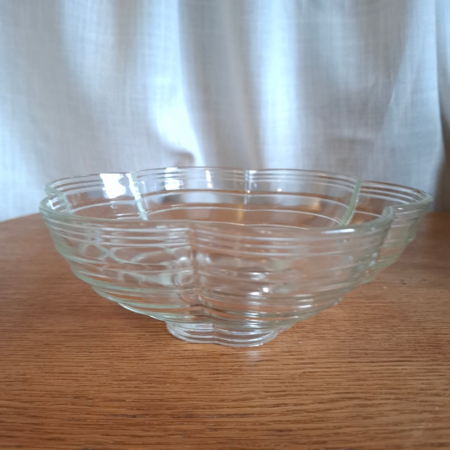 1950's Pressed Glass Flower Shaped Fruit Bowl