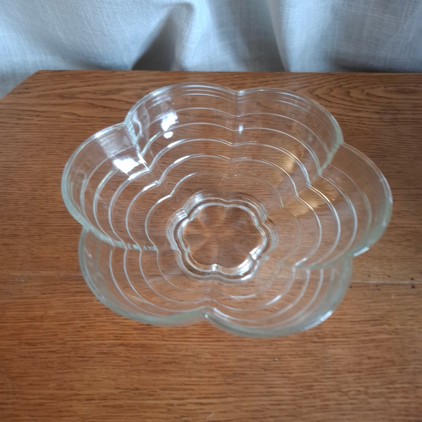 1950's Pressed Glass Flower Shaped Fruit Bowl