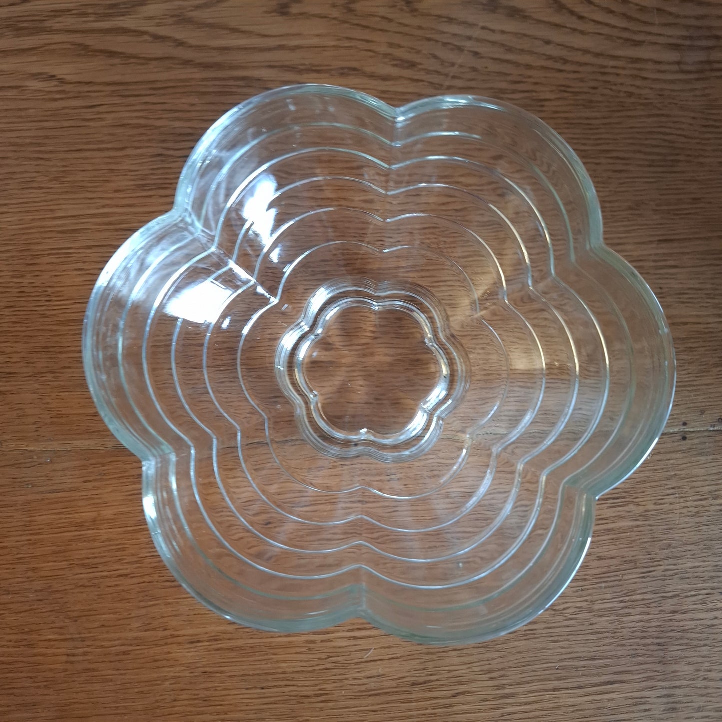 1950's Pressed Glass Flower Shaped Fruit Bowl