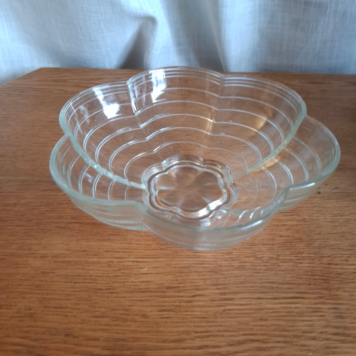 1950's Pressed Glass Flower Shaped Fruit Bowl