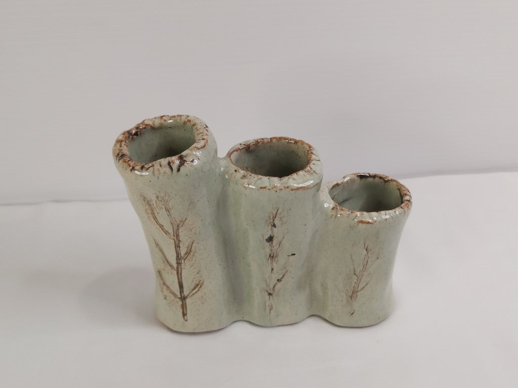 1979 Studio Pottery Rustic Trio Vase
