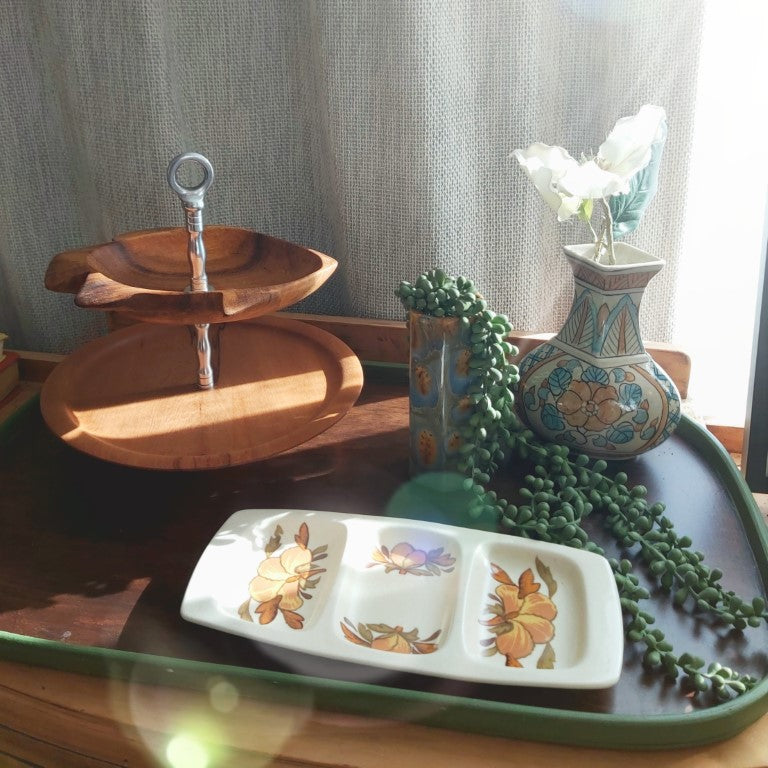 70's Royal Worcester Palissy 3 Part Serving Dish Vintage