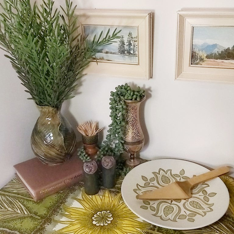 Heavy Coloured Brass Engraved Vase