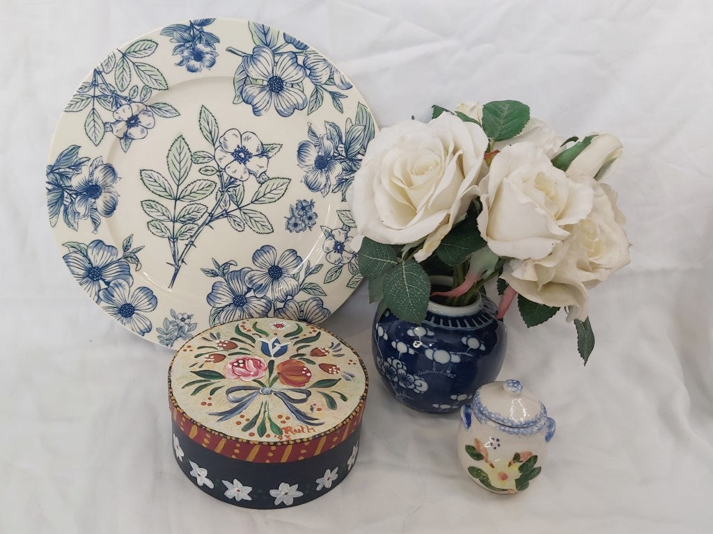 Blue Chinese Prunus Ginger Jar
