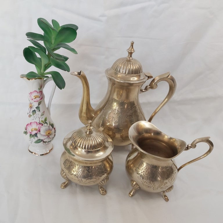 Vintage Engraved EPNS Coffee Pot Set