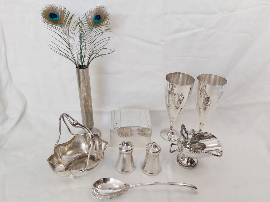 Silver Plated Vintage Walker & Hall Sugar Scuttle with Scoop