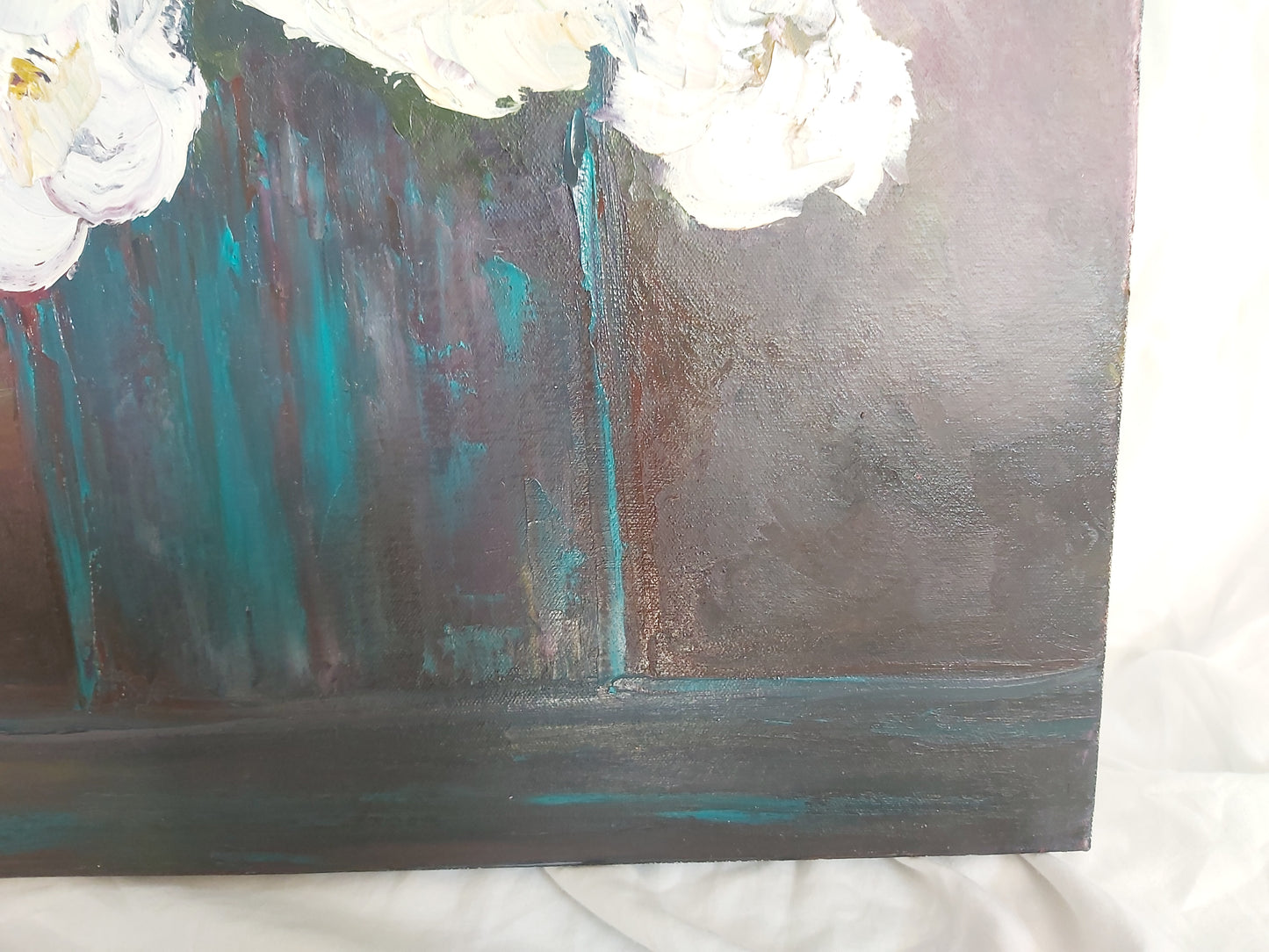 White Bouquet Oil Painting by Hayley Henderson