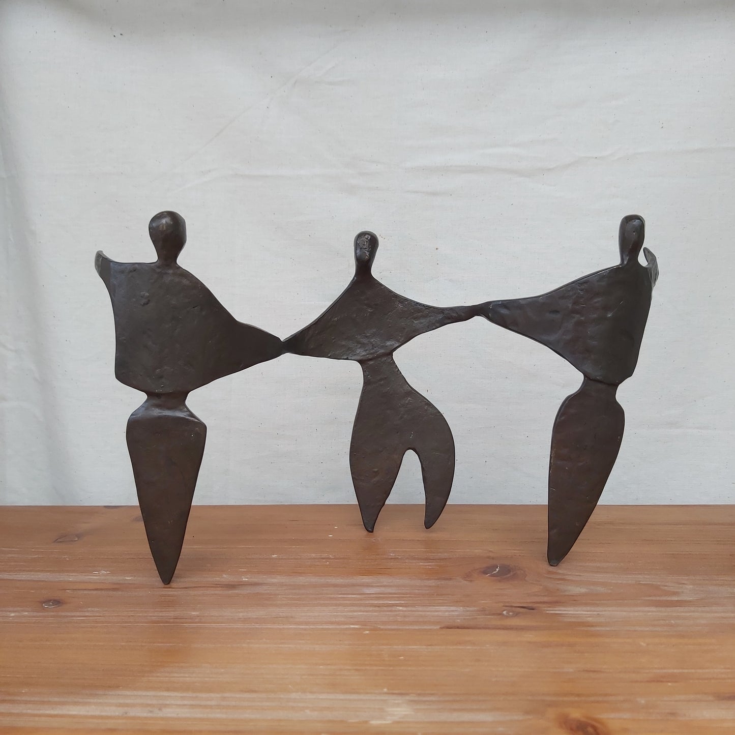 Heavy Bronze Dancing People Ornament