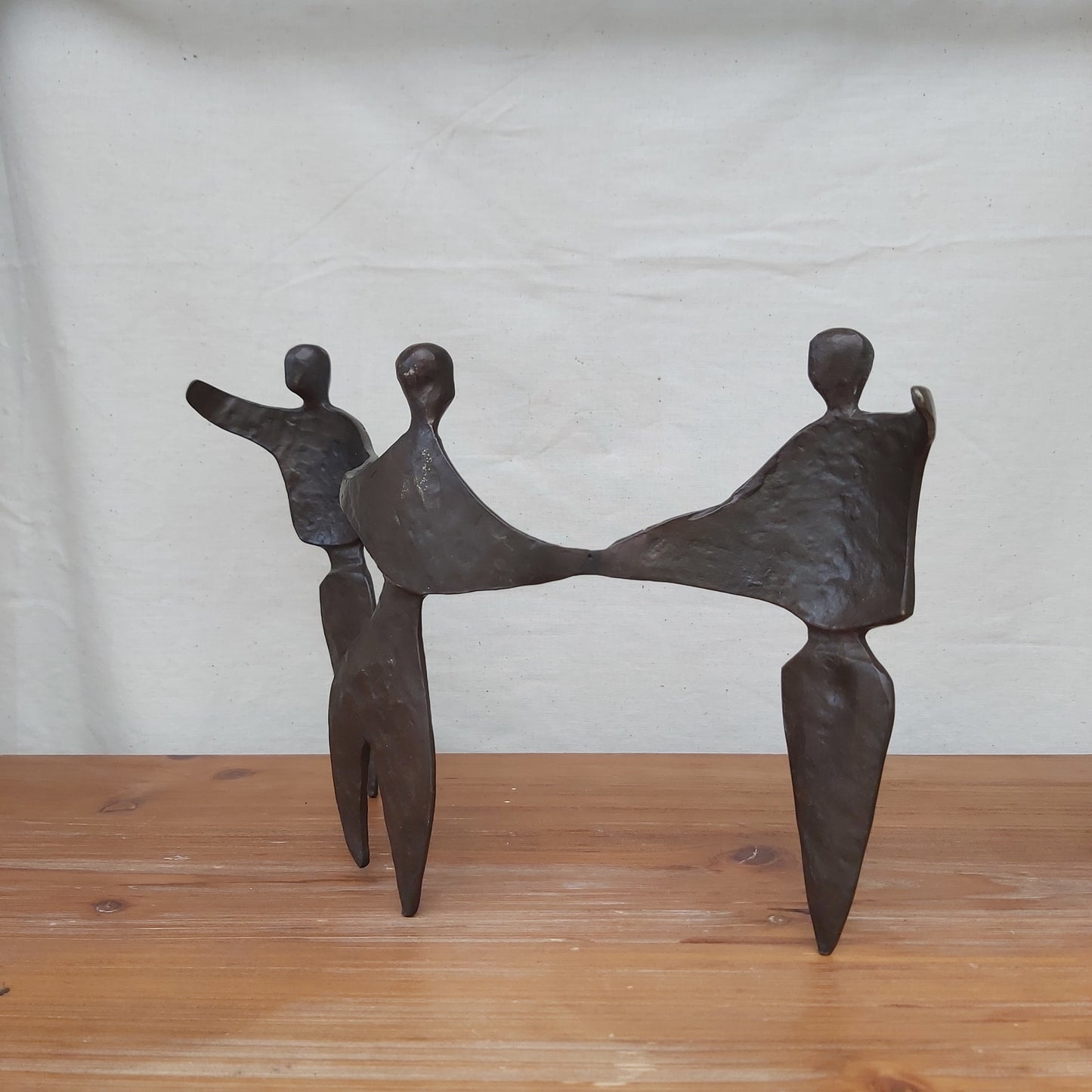 Heavy Bronze Dancing People Ornament