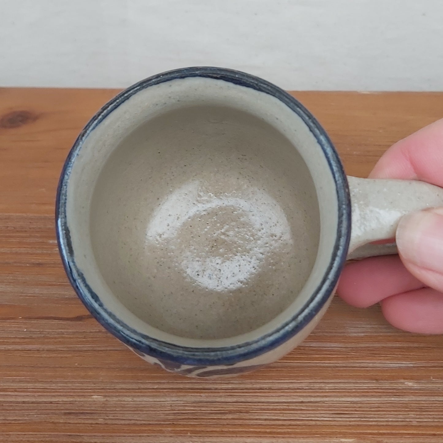 Cobalt Salt Glaze Studio Pottery Coffee Cup