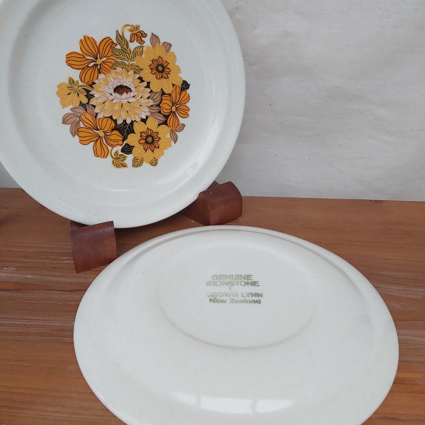 Pair of Yellow Floral Crown Lynn Side Plates