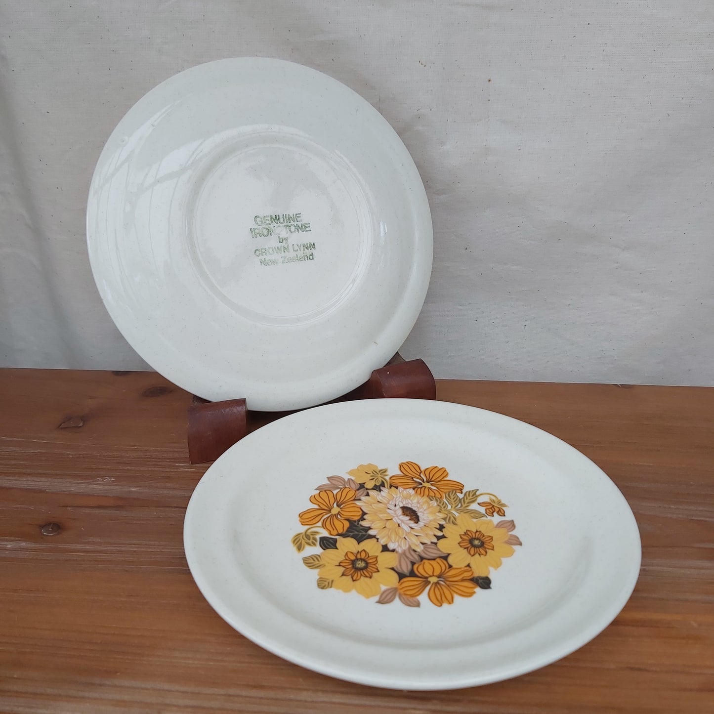 Pair of Yellow Floral Crown Lynn Side Plates