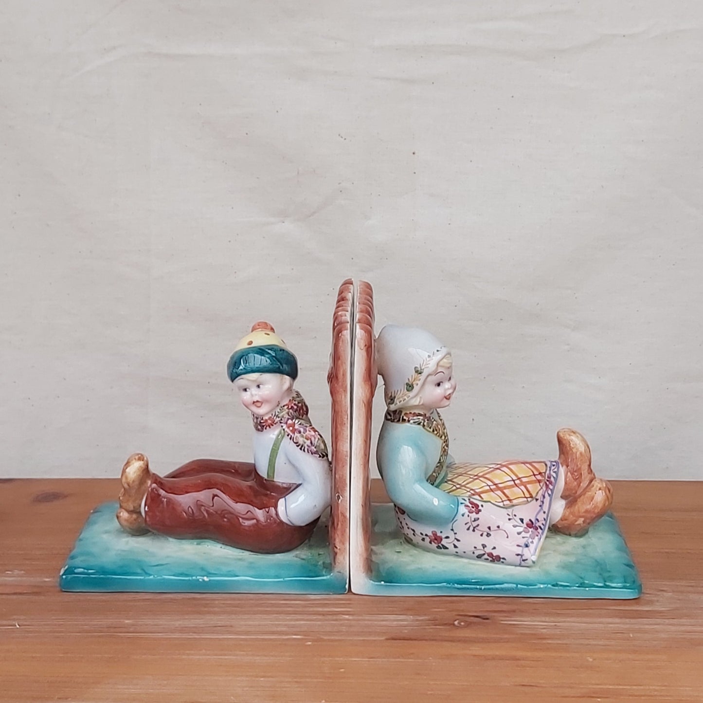 Vintage Dutch Children Figurine Bookends