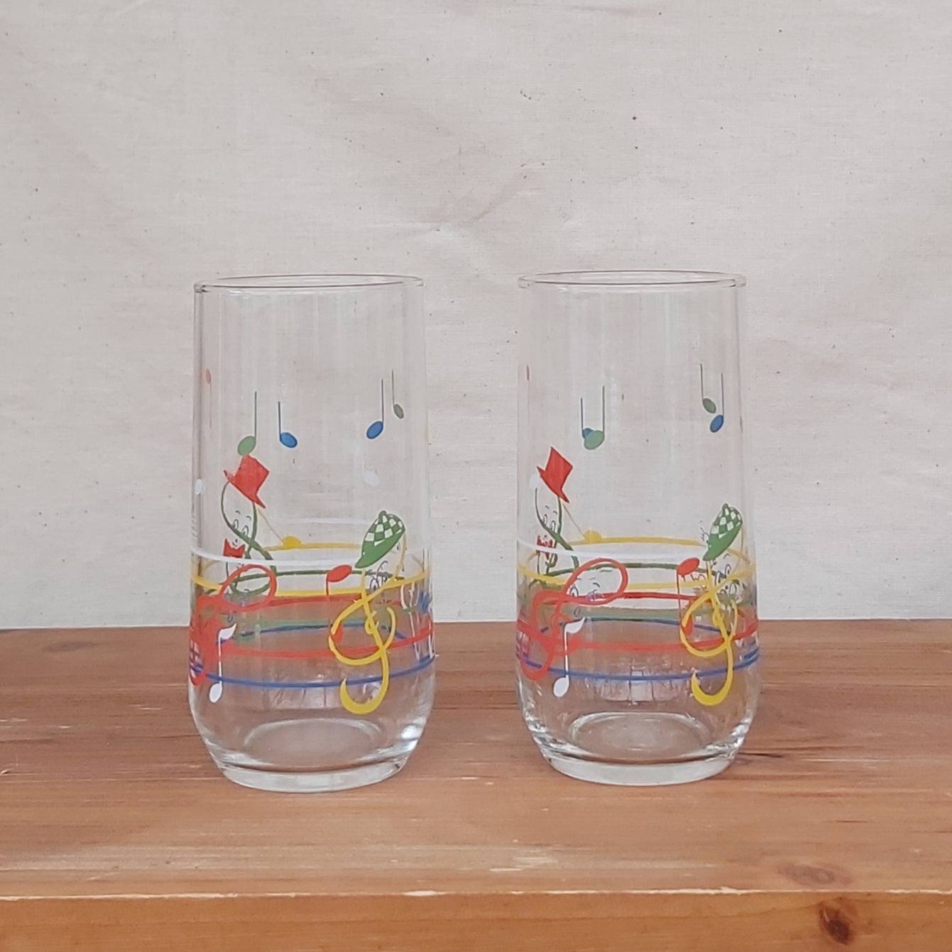 Pair of Vintage French Musical Notes Glasses