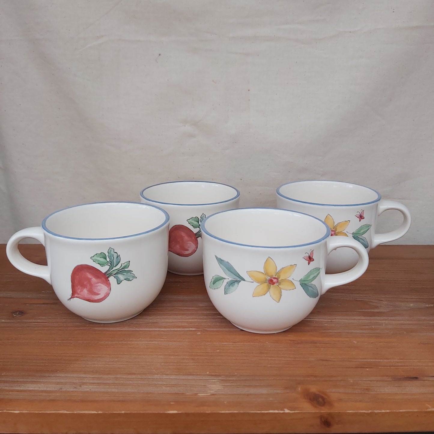 Pfaltzgraff Summer Garden Coffee Cups Set of 4