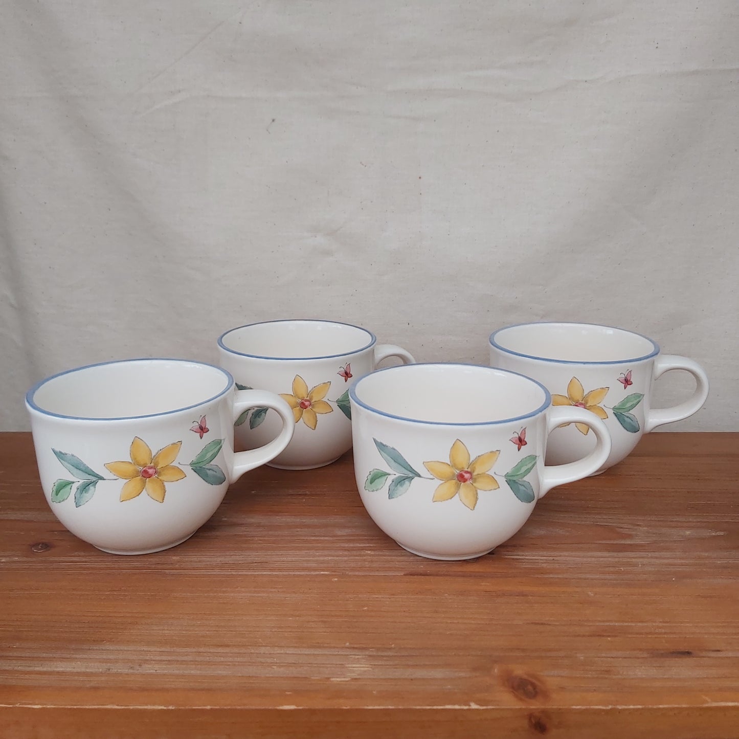 Pfaltzgraff Summer Garden Coffee Cups Set of 4