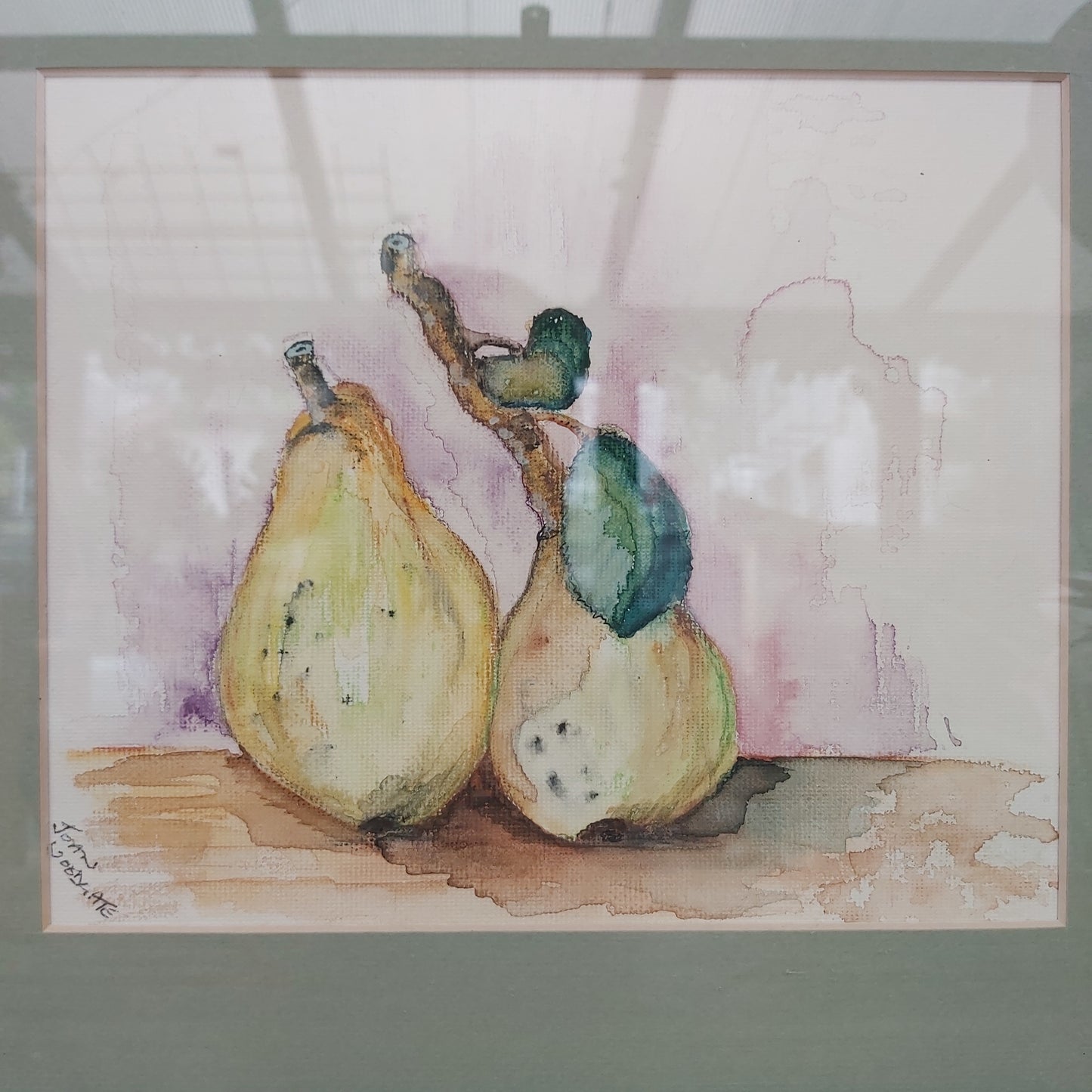 Pears Watercolour Painting by Joan Woodgate