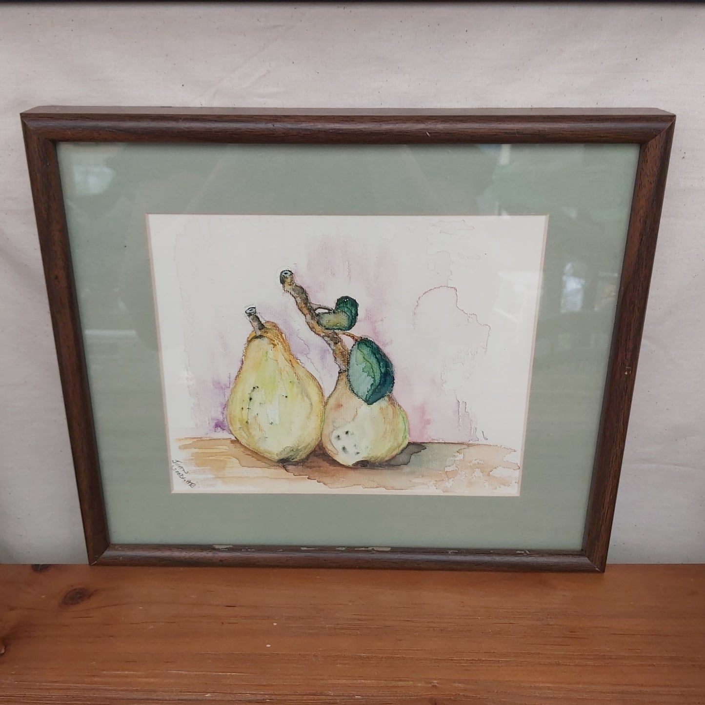 Pears Watercolour Painting by Joan Woodgate