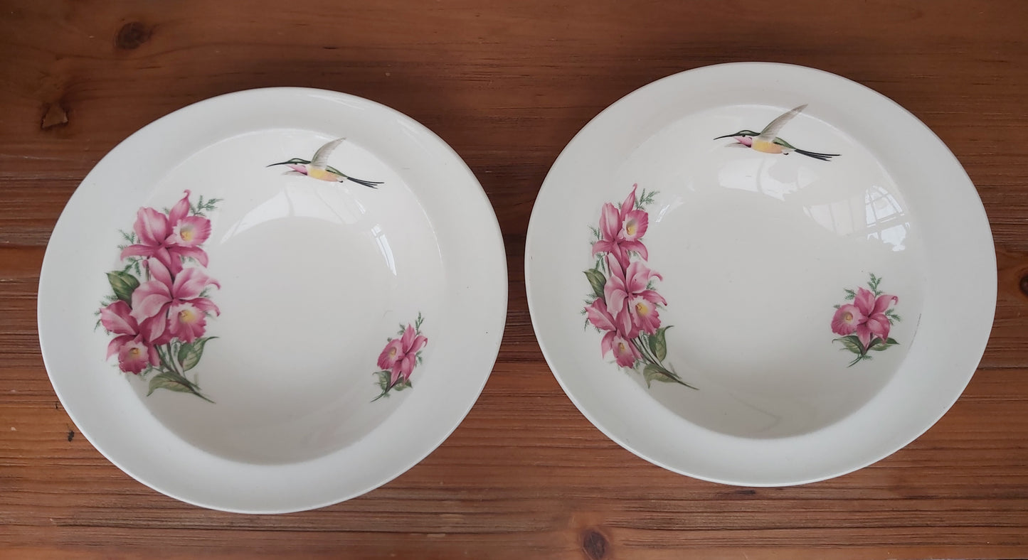 Wood & Son Hummingbird and Orchid Bowls Set of 2
