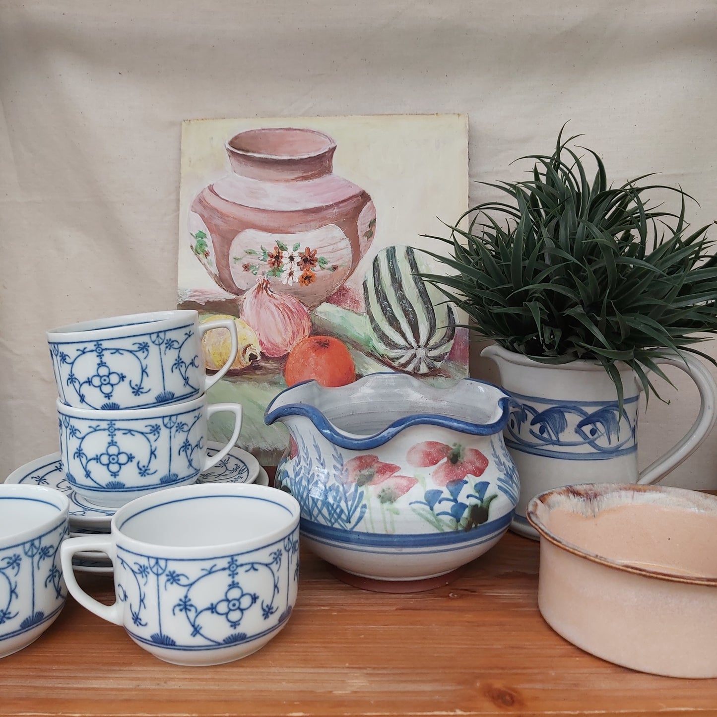 Pretty Vintage Urn and Vegetable Still Life by S Miersma