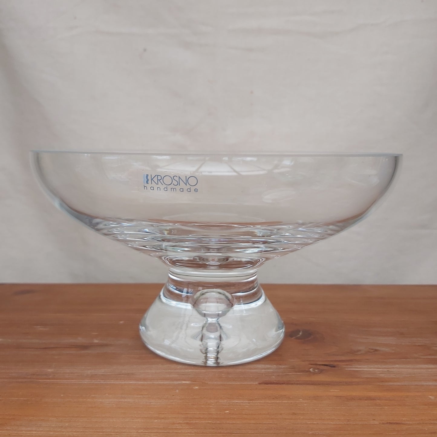 Krosno Poland Crystal Pedestal Bowl
