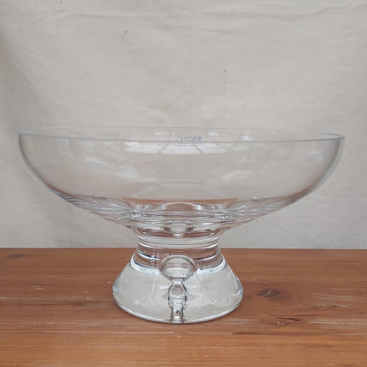 Krosno Poland Crystal Pedestal Bowl