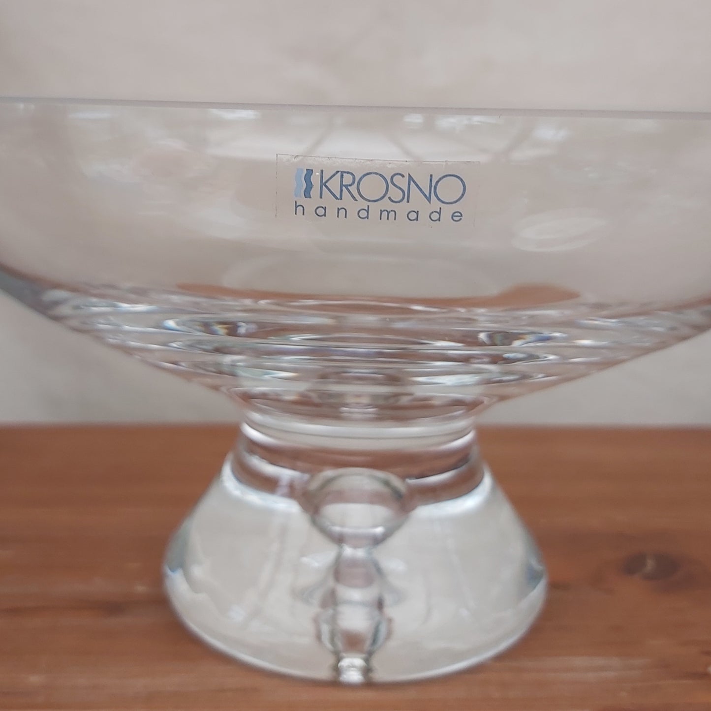 Krosno Poland Crystal Pedestal Bowl